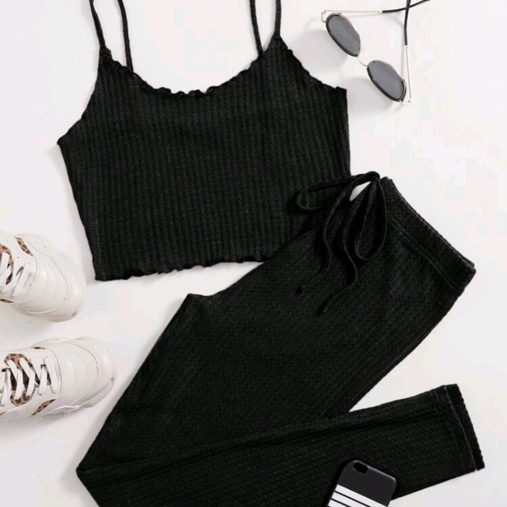 Lettuce Edge Cami Top and Leggings Set